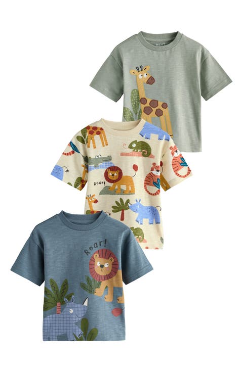 Kids' Assorted 3-Pack Safari T-Shirts (Baby, Toddler & Little Kid)
