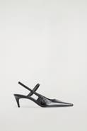 COS Pointed Leather Slingback Kitten Heels