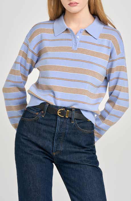 WAYF Carter Stripe Polo Sweater