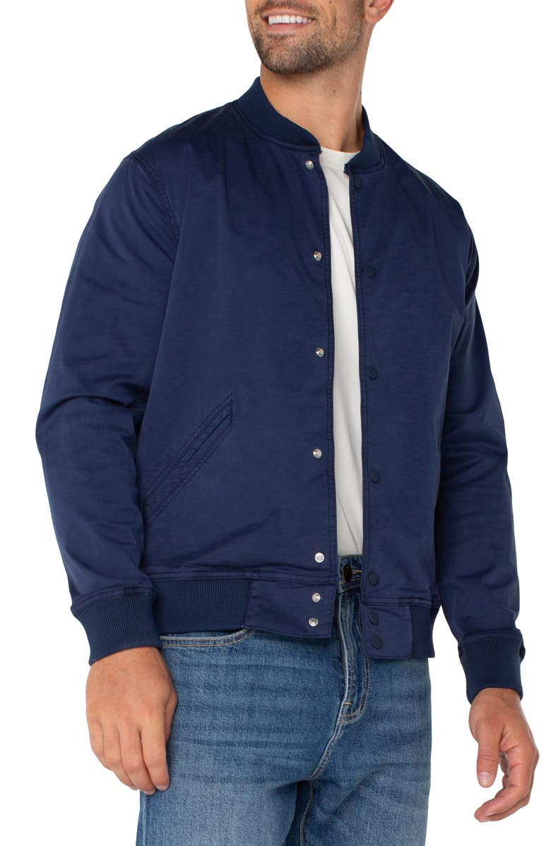 Liverpool Los Angeles Snap Closure Bomber Jacket, Alternate, color, Midnight