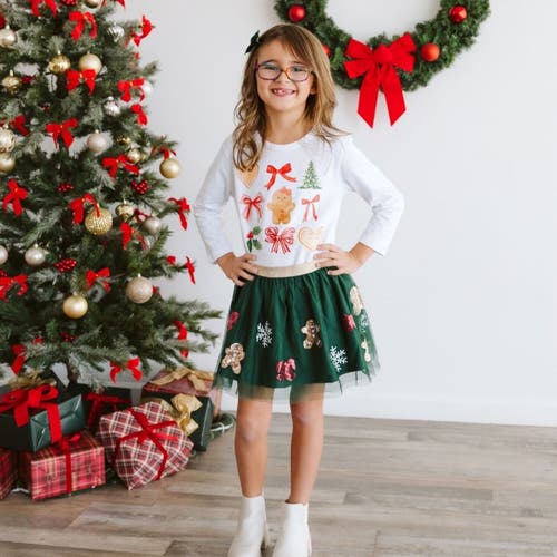 Sweet Wink Gingerbread Joy Sequin Christmas Tutu In Green