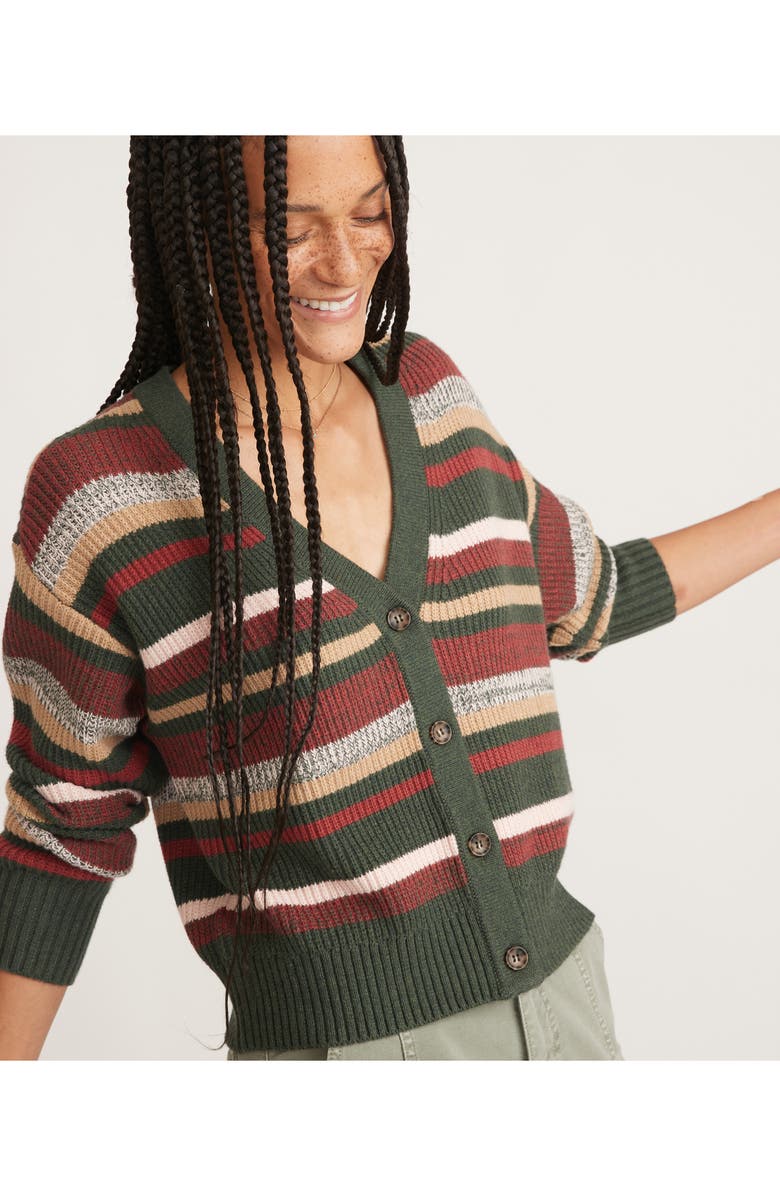 Marine Layer Robin Stripe Crop Cardigan, Alternate, color, Stripe