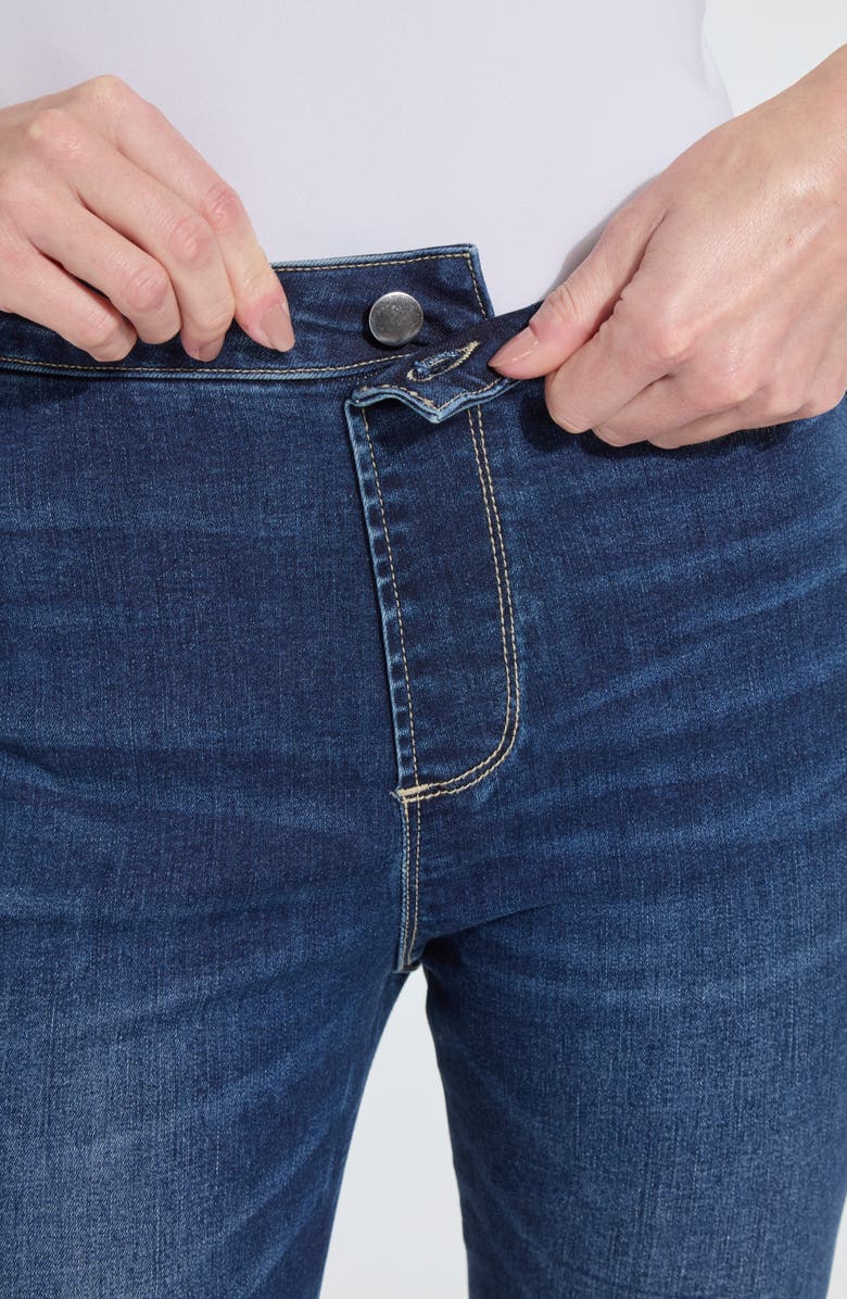 Lysse Estelle Pull-On High Waist Flare Jeans, Alternate, color, Dark Midwash