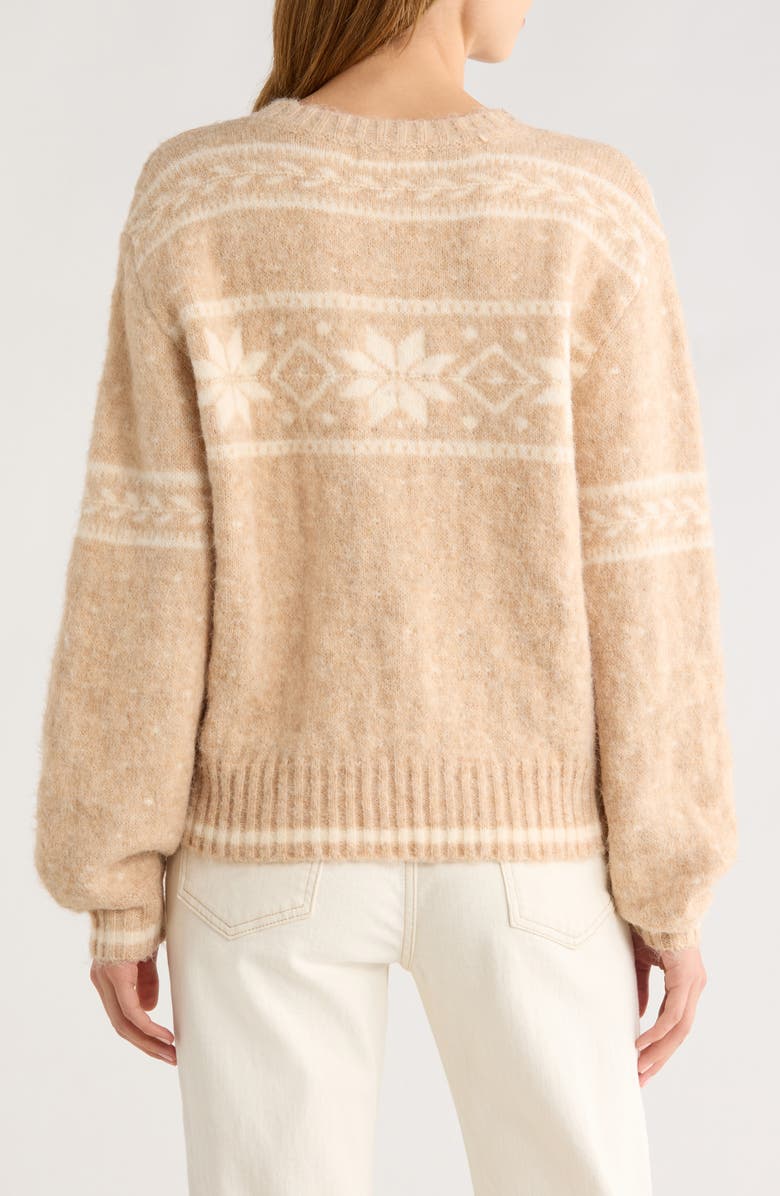 All in Favor Fair Isle Crewneck Sweater, Alternate, color, Beige Ivory