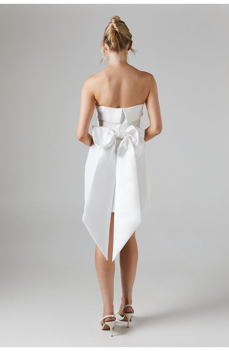 Coast Bow Back Bandeau Bridal Mini Dress, Alternate, color, Ivory