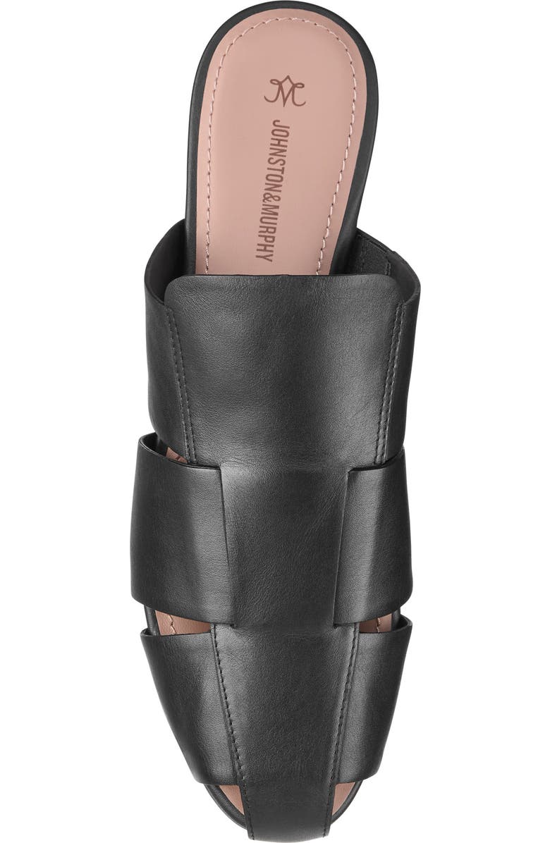 Johnston & Murphy Claire Leather Fisherman Mule Sandal, Alternate, color, Black Nappa Leather