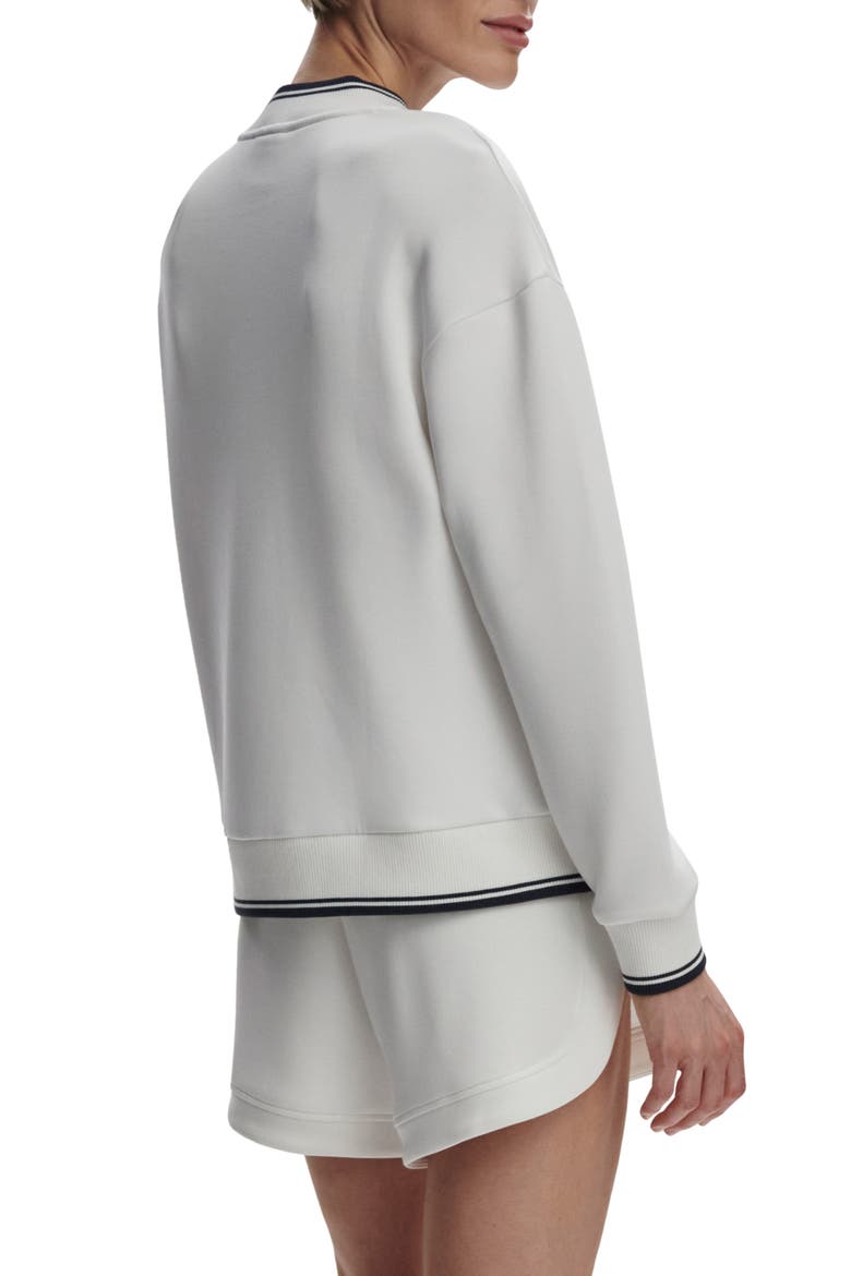 Iona V-Neck Sweatshirt, Alternate, color, WHITE/ NAVY