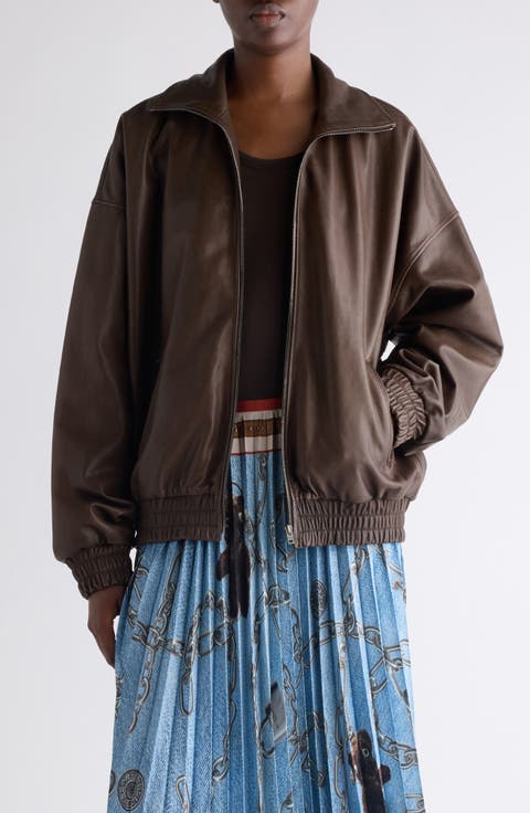 Lambskin Leather Blouson Jacket