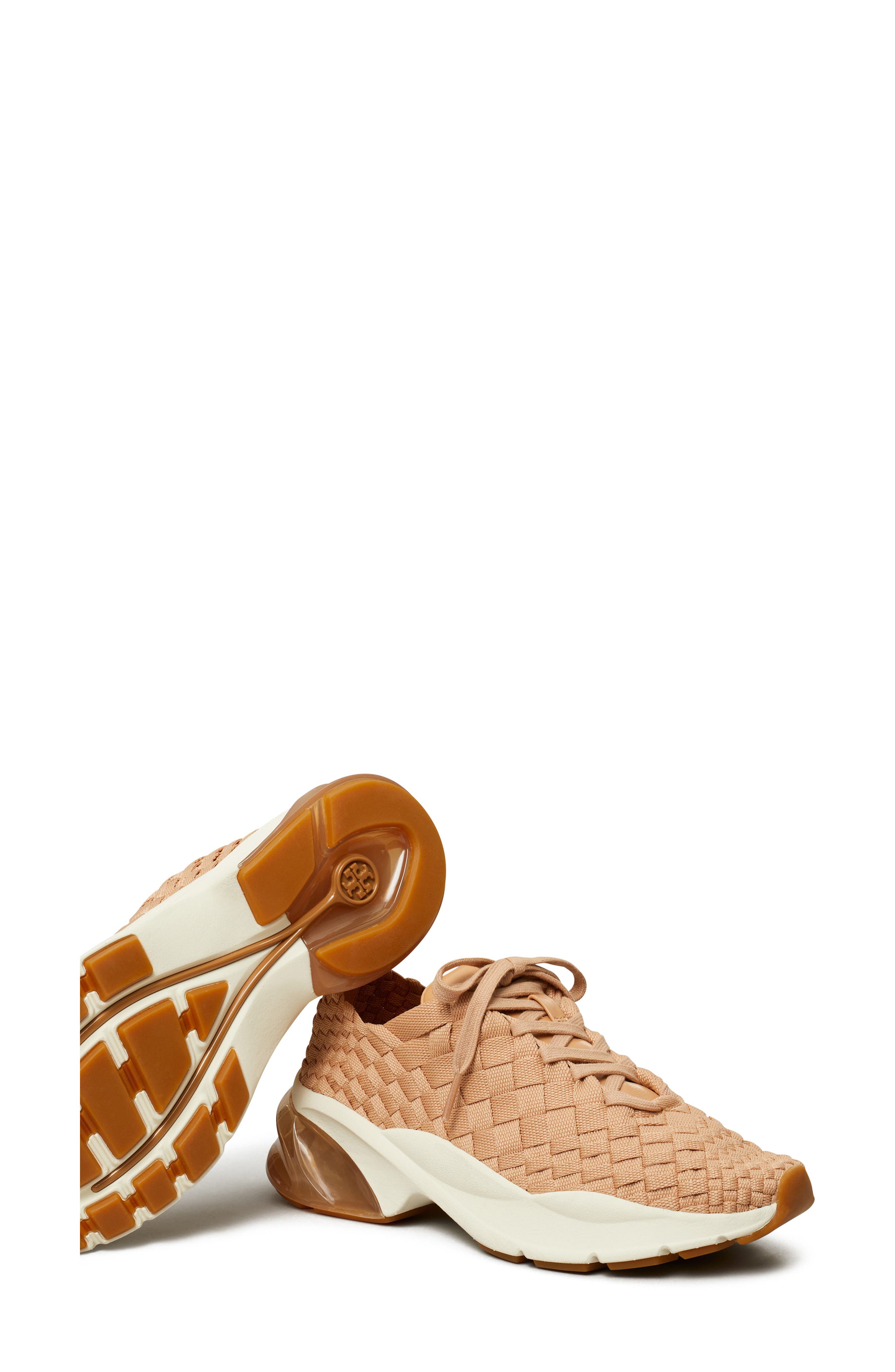 Tory Burch Good Luck Woven Sneaker, Alternate, color, Vintage Blush