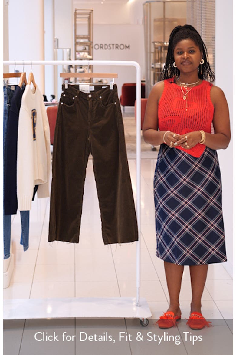 Lyra Raw Hem Ankle Wide Leg Corduroy Pants video