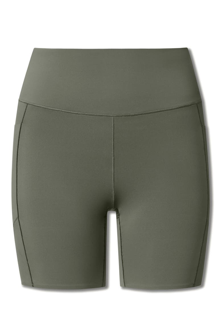 Revive Pocket Bike Shorts, Alternate, color, OLIVE SHADOW