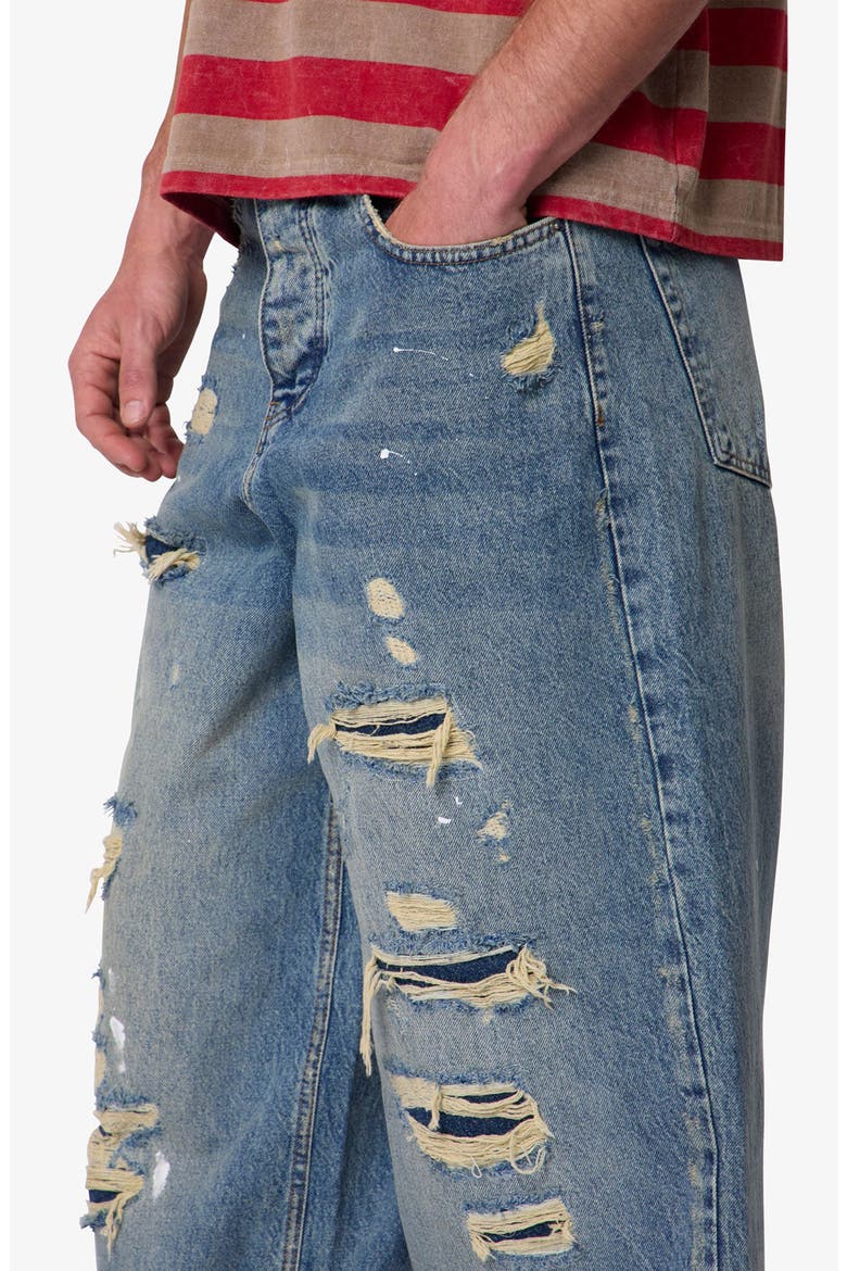 Repaired Rave Relaxed Fit Wide Leg Ripped Jeans, Alternate, color, BLUE