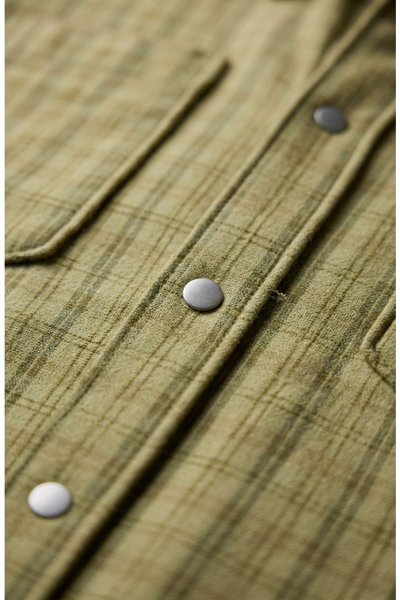 Plaid Short Sleeve Shirt, Alternate, color, Olive Green