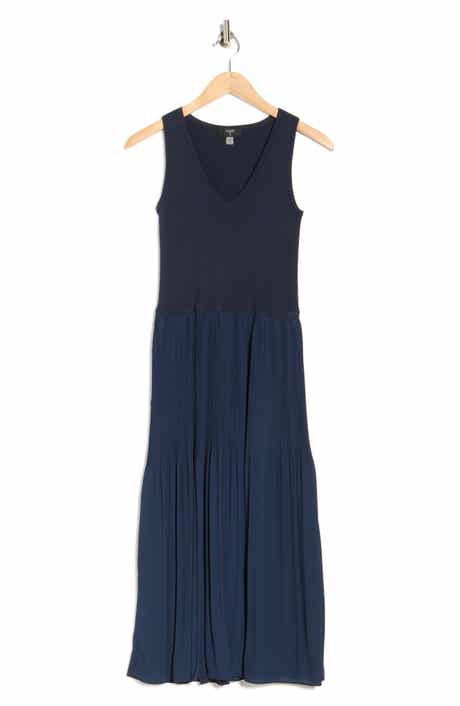 T Tahari Tiered Mixed Media Dress