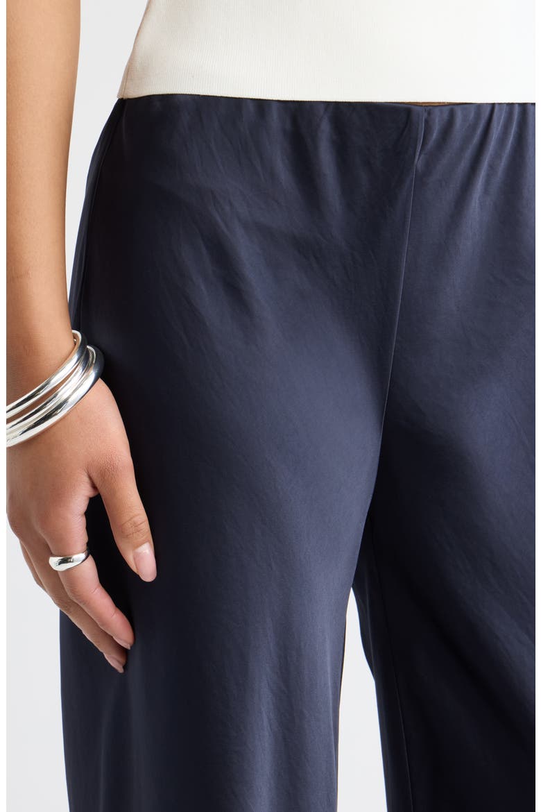 Satin Bias Mid Rise Pants, Alternate, color, NAVY NIGHT