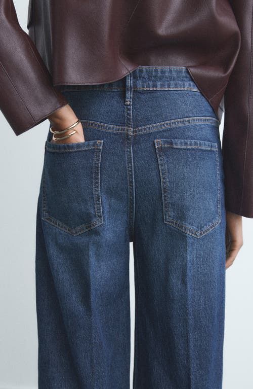 Mango Elise High Waist Wide Leg Jeans In Blue