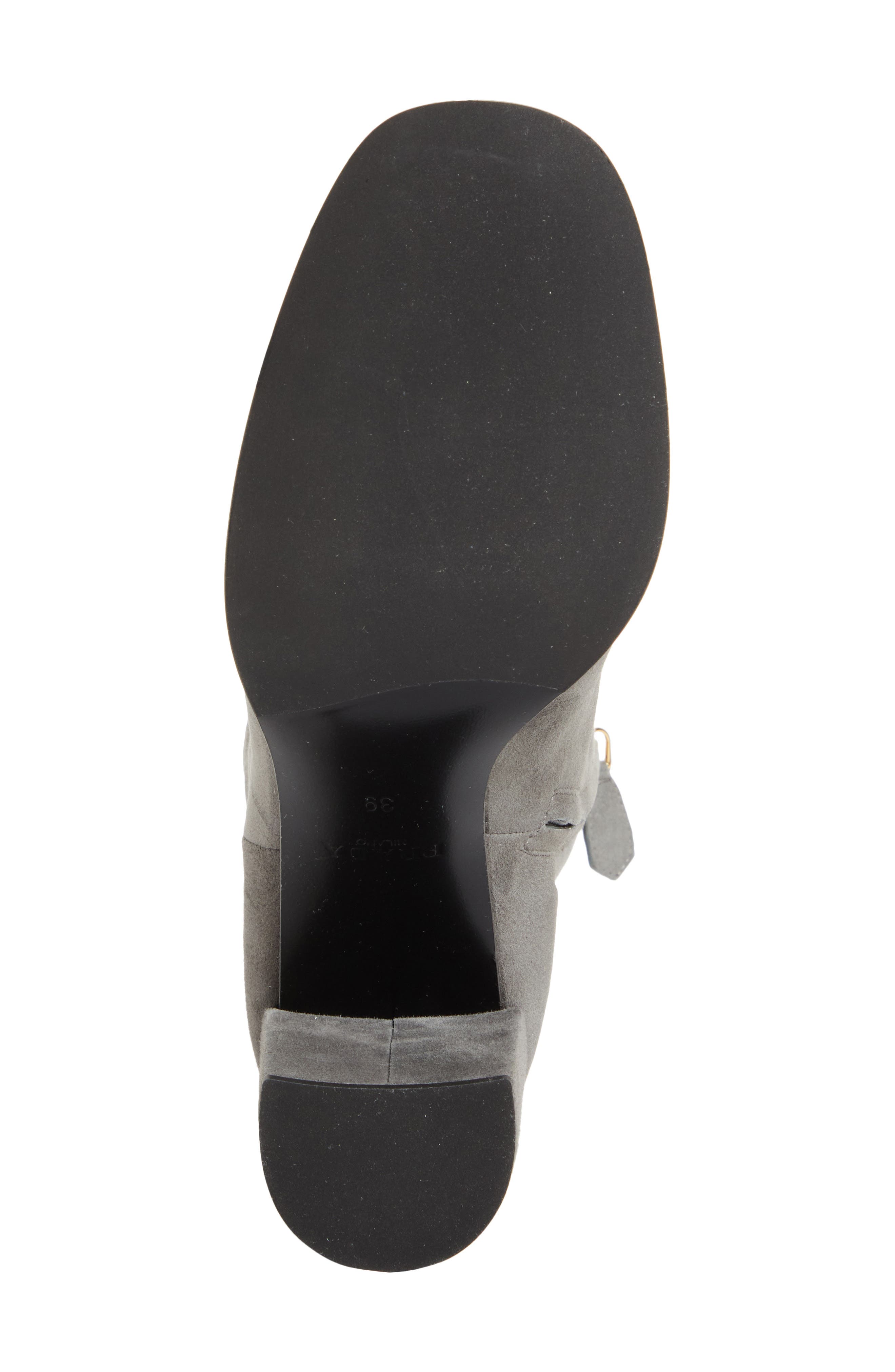 Prada Block Heel Bootie, Alternate, color, Nebbia