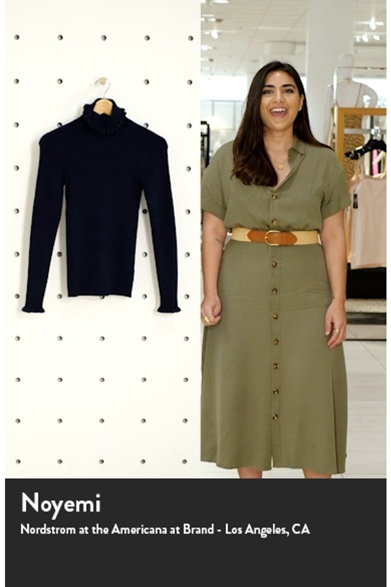 Frill Turtleneck Cotton Blend Sweater video