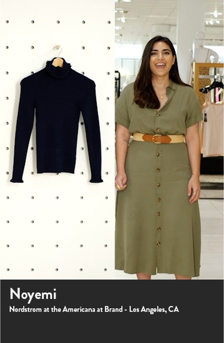 Frill Turtleneck Cotton Blend Sweater, sales video thumbnail