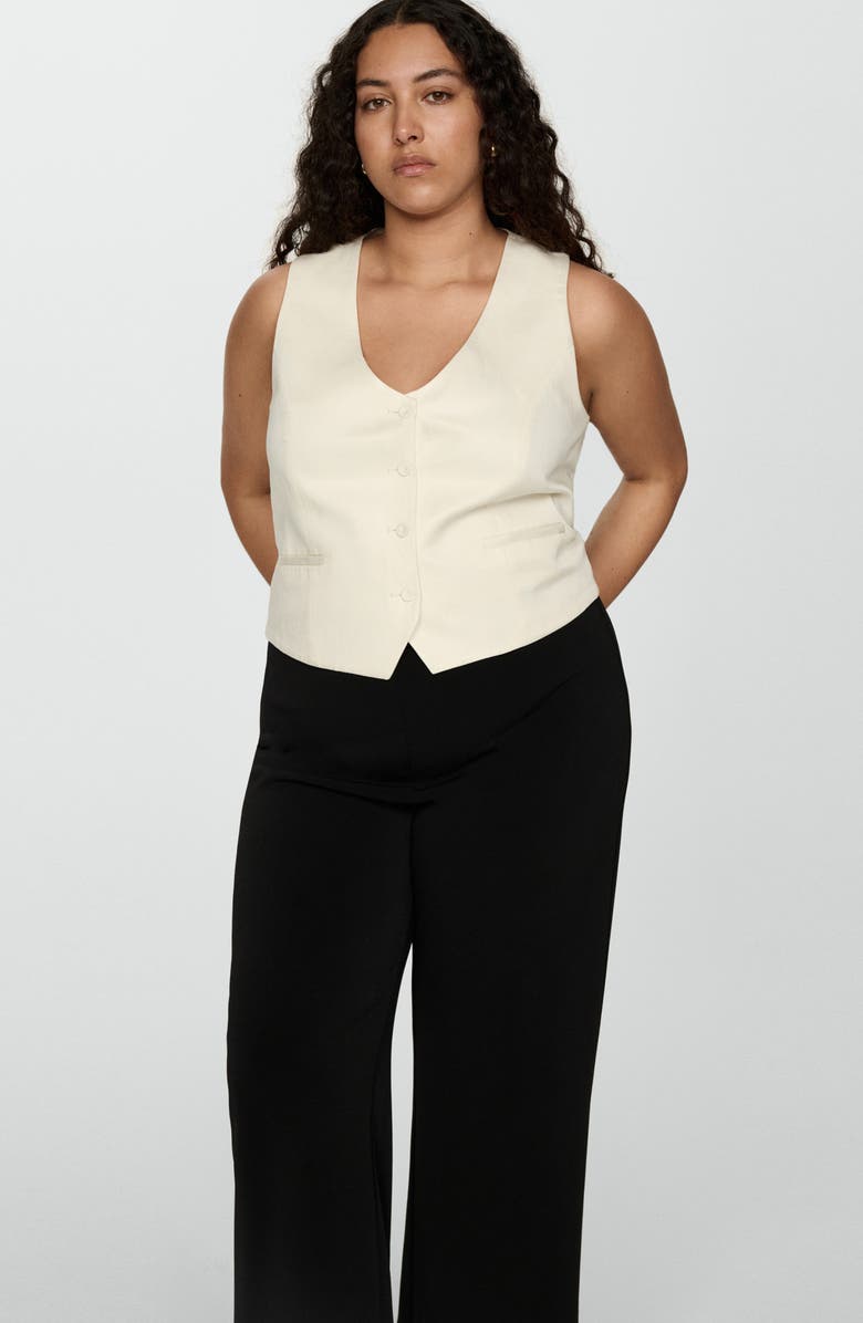 MANGO Flowy Wide Leg Crop Pants, Alternate, color,