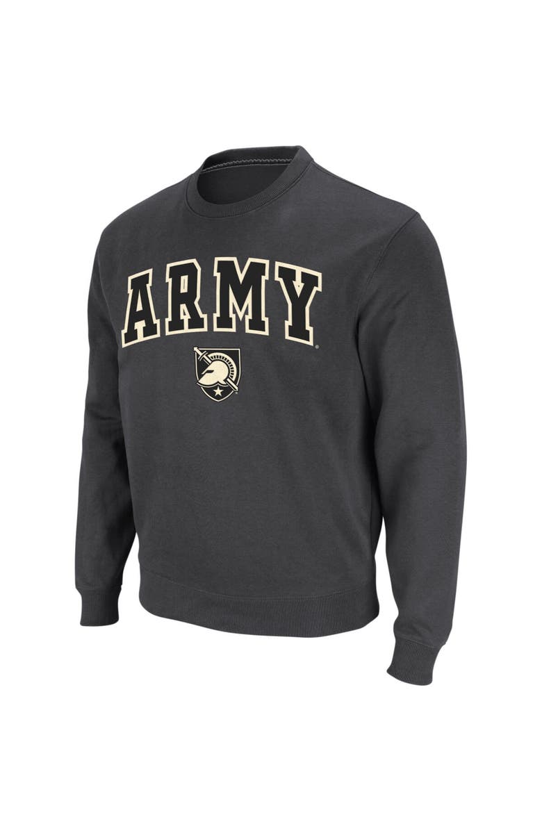COLOSSEUM Men's Colosseum Charcoal Army Black Knights Arch & Logo Crew Neck Sweatshirt, Alternate, color, Charcoal