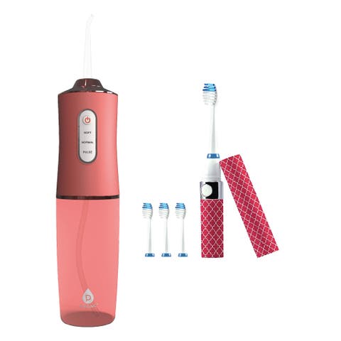 Water Flosser & Portable Sonic Toothbrush Oral Care Bundle - Complete On-the-Go Dental Hygiene Kit