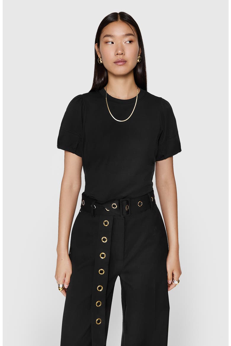 Val Puff Sleeve T-Shirt, Alternate, color, TRUE BLACK