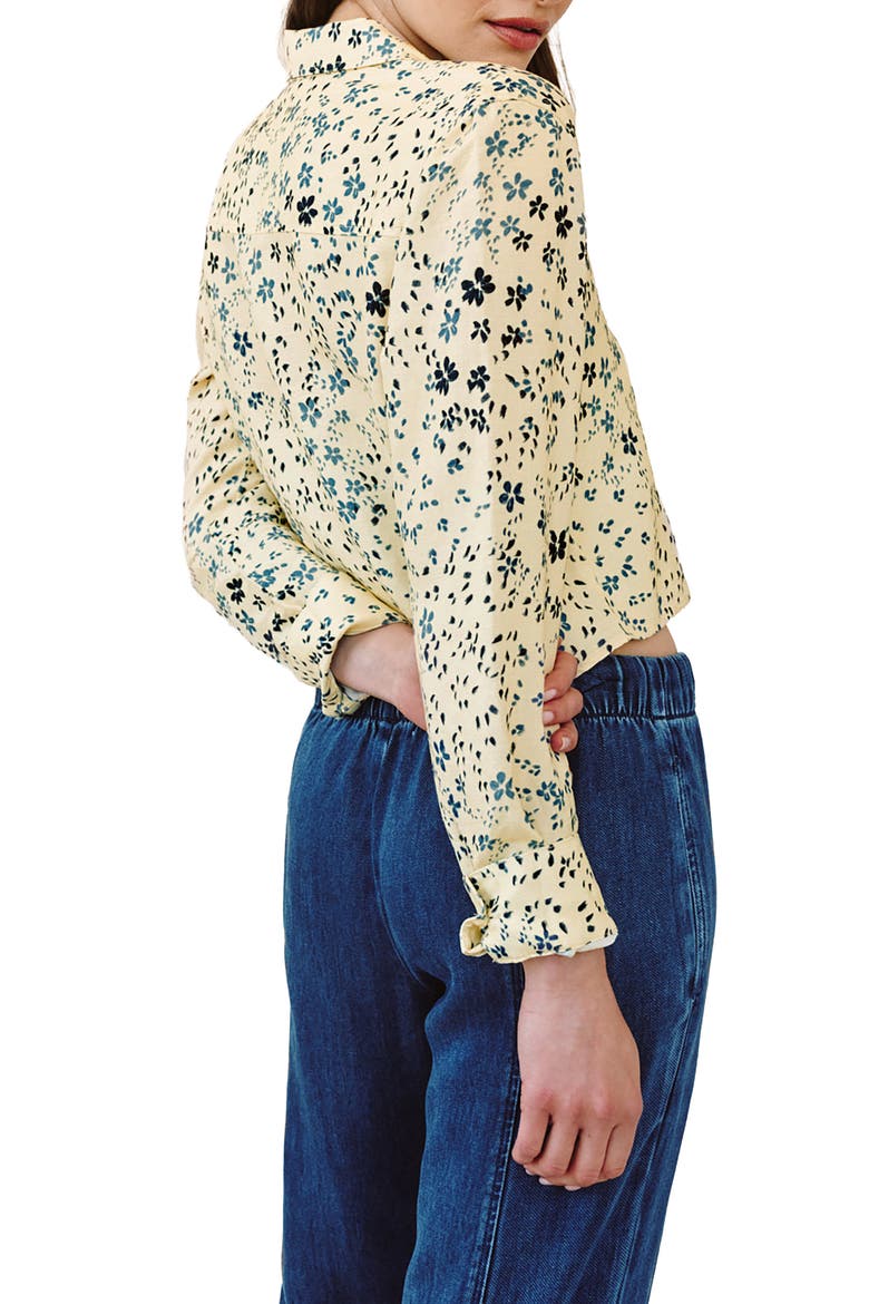 Print Crop Shirt, Alternate, color, GOLDEN MEADOW