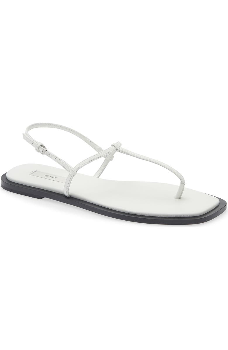 TOTEME T-Strap Sandal, Main, color, White/ Black