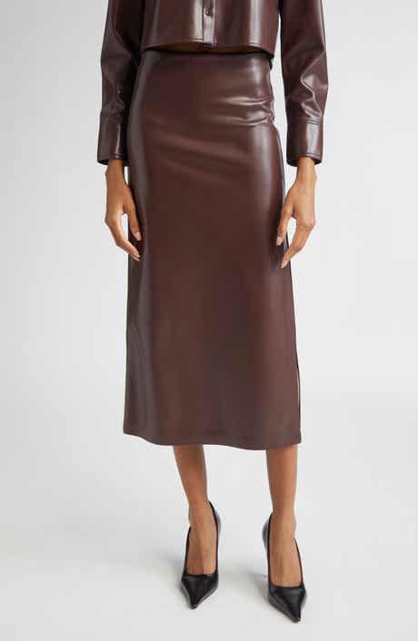 Alice + Olivia Maeve Faux Leather Midi Skirt