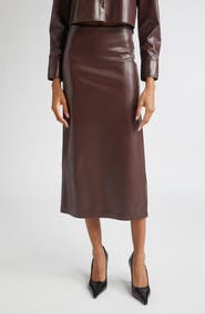 ALICE + OLIVIA Maeve Faux Leather Midi Skirt
