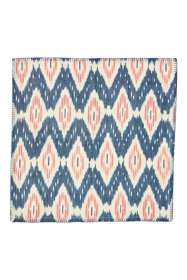 Ikat Set of 4 Cotton Napkins, Alternate, color, BLUE MULTI