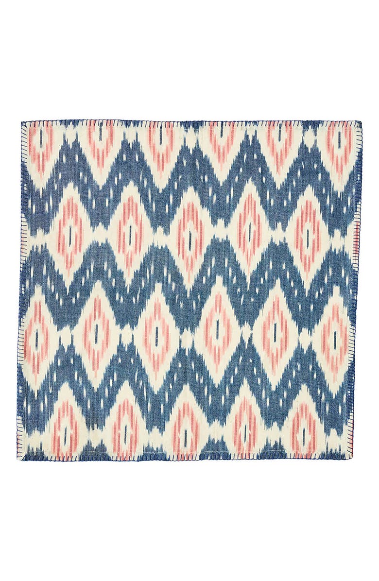 Juliska Ikat Set of 4 Cotton Napkins, Alternate, color, Blue Multi