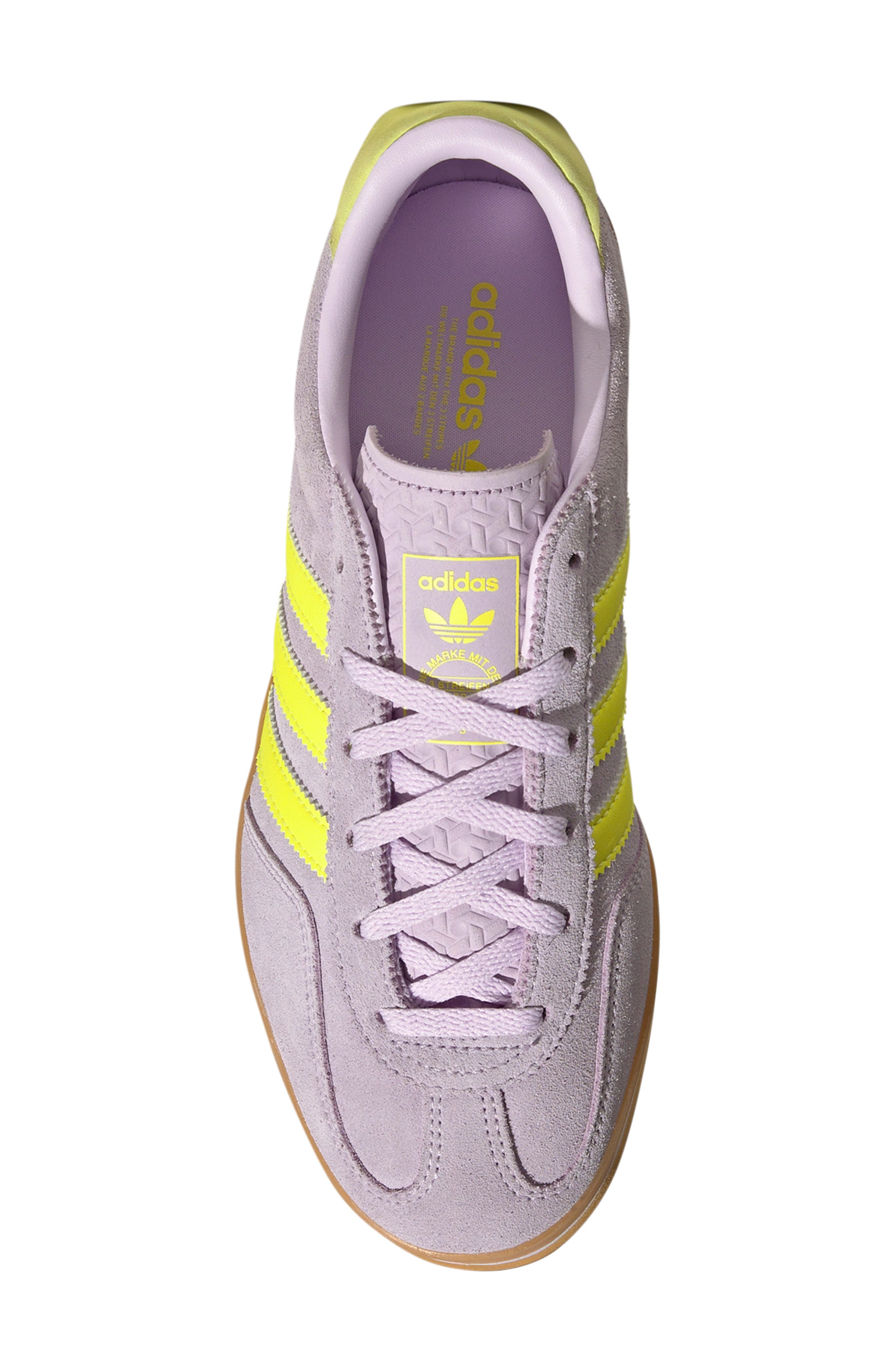 adidas Gazelle Stack Platform Sneaker, Alternate, color, Ice Lavender/ Yellow/ Gum