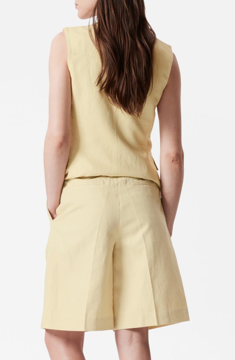 & Other Stories Cotton Blend Bermuda Shorts, Alternate, color, Light Yellow