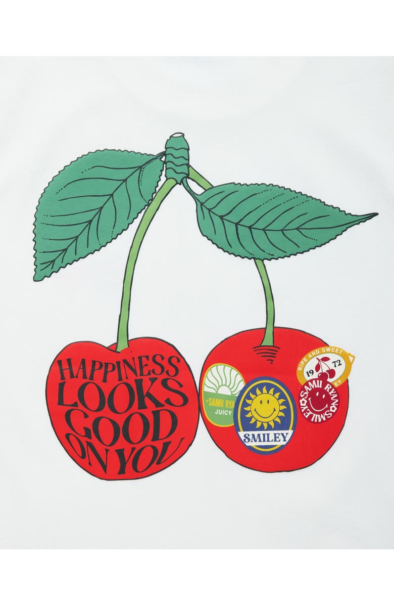 Samii Ryan Smiley Freshly Picked Boxy Tee, Alternate, color, White