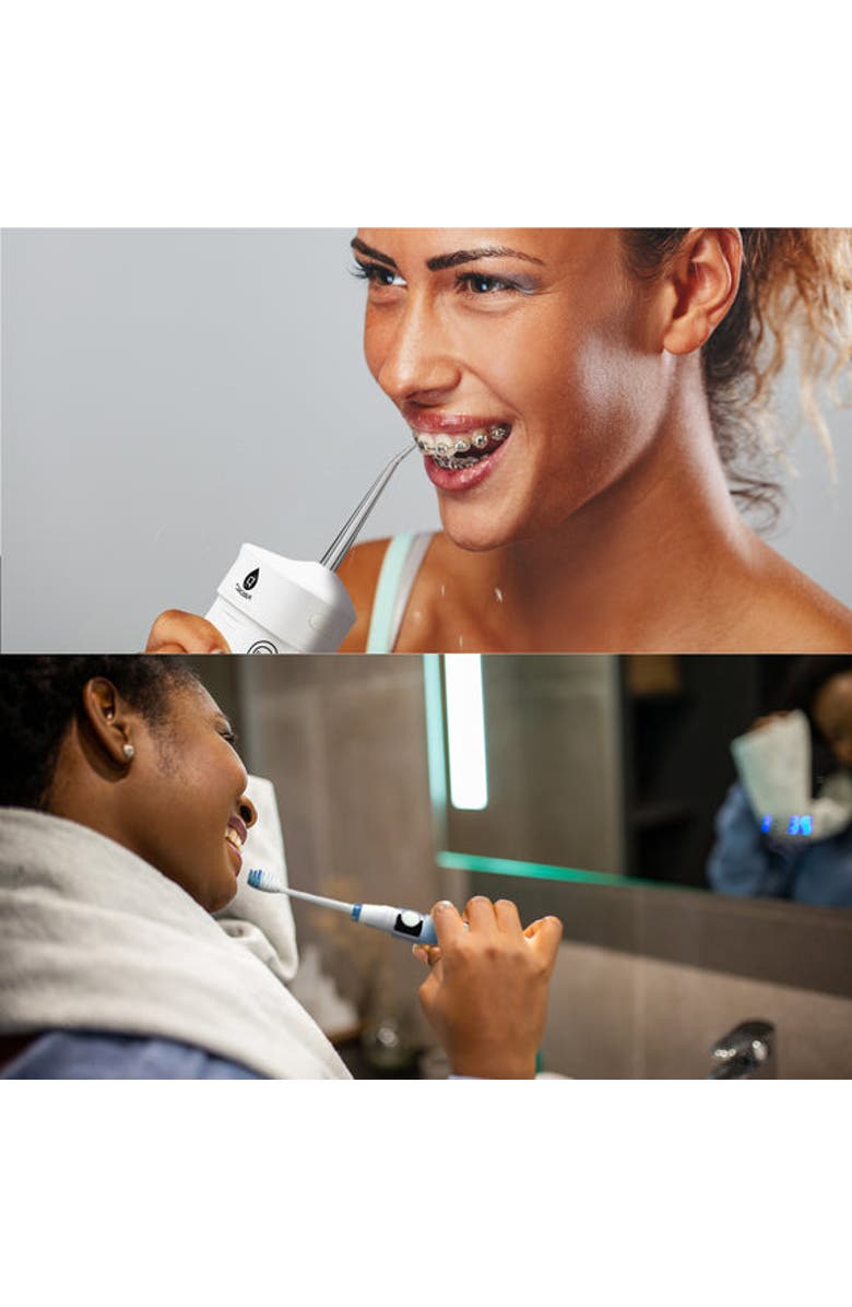 PURSONIC Compact Travel Oral Care Bundle: Portable USB Rechargeable Collapsible Water Flosser and Pursonic Portable Electric Toothbrush, Alternate, color, Multicolor