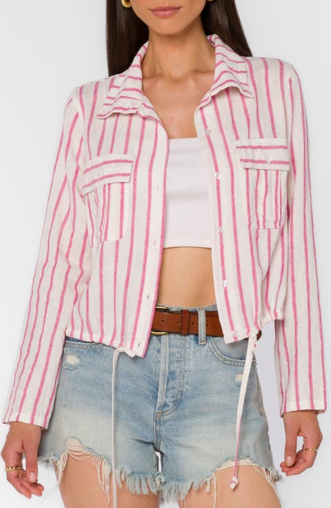 Seren Crop Utility Linen Blend Jacket