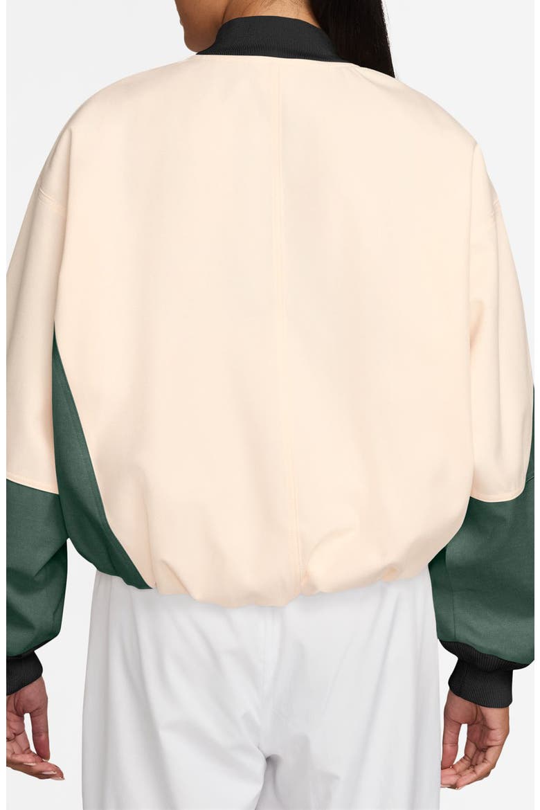 Sportswear Modern Fleece Cocoon Bomber Jacket, Alternate, color, FIR/ CHALK/ FIR