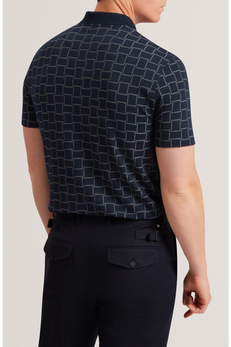 Eduard Jacquard Polo, Alternate, color, NAVY
