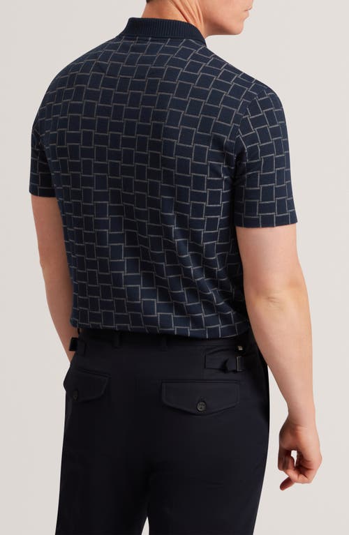 Ted Baker Eduard Jacquard Polo In Blue
