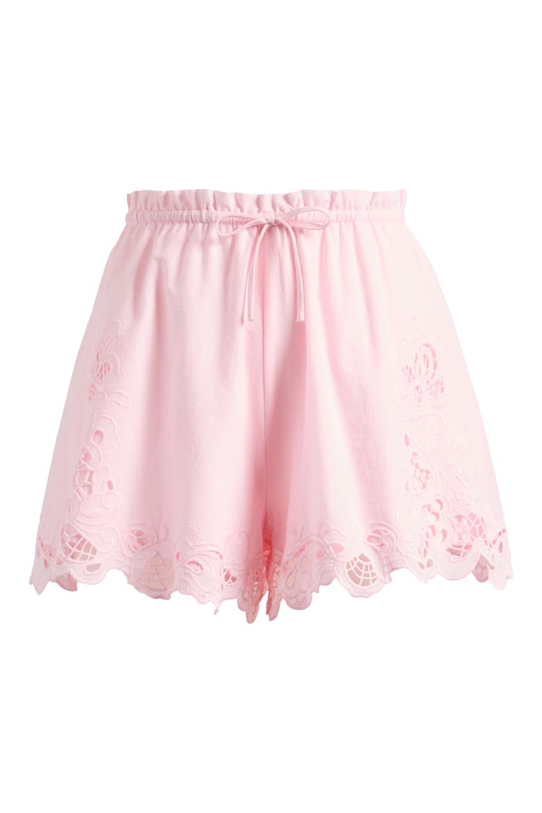 x Hannah Lovey Porter Lola Cotton Eyelet Drawstring Shorts (Nordstrom Exclusive), Alternate, color, LIGHT PINK