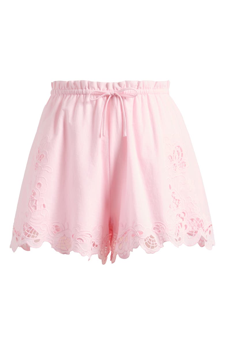 WAYF x Hannah Lovey Porter Lola Cotton Eyelet Drawstring Shorts, Alternate, color, 