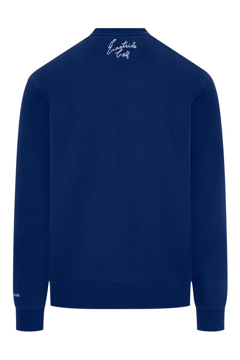 Luxe Fleece Logo Appliqué Crewneck Sweatshirt, Alternate, color, BLUE VOID
