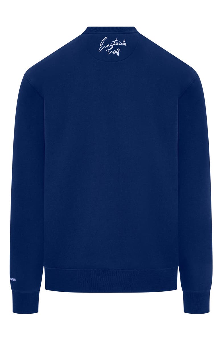 Eastside Golf Luxe Fleece Logo Appliqué Crewneck Sweatshirt, Alternate, color, Blue Void