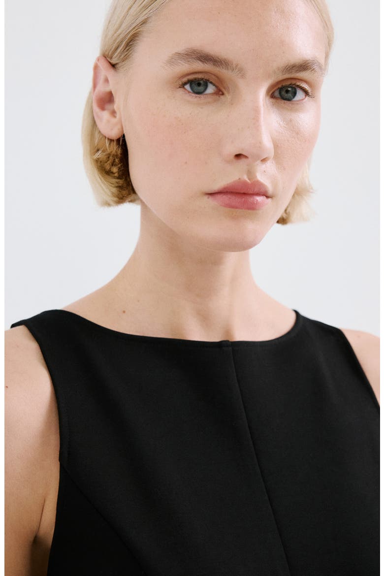 Sleeveless Midi Dress, Alternate, color, BLACK