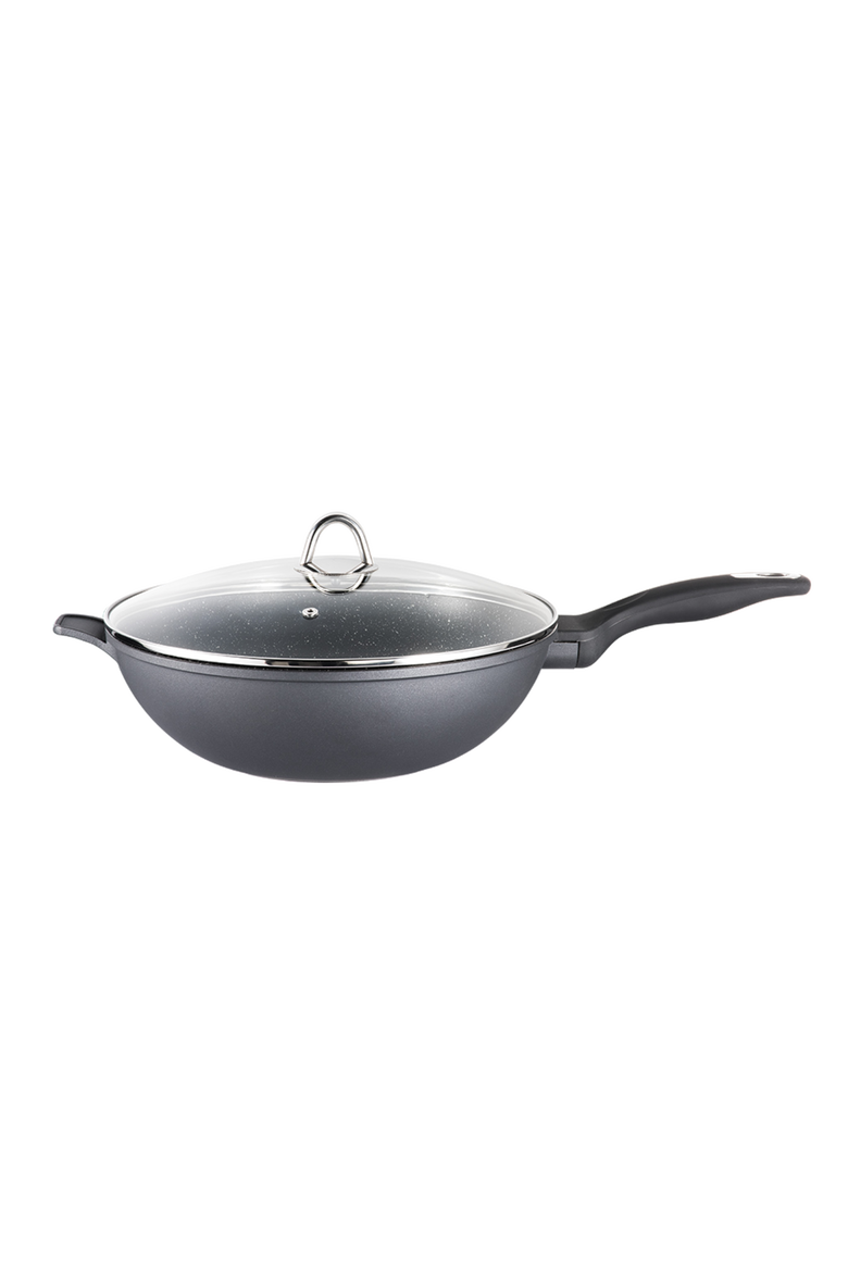 GRANITE Wok with Lid 5.1 Qt., Main, color, BLACK