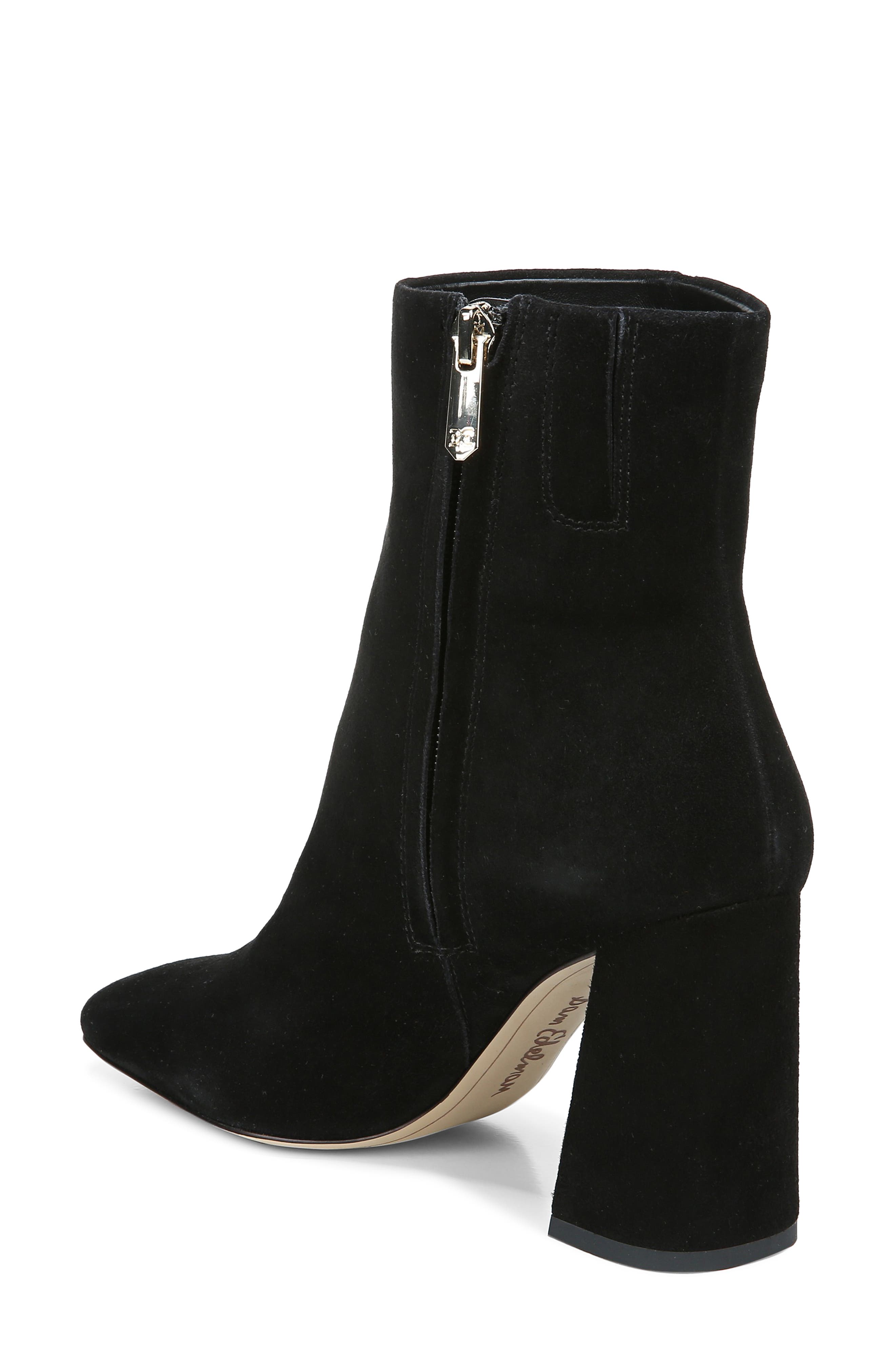 Sam Edelman Codie Square Toe Bootie, Alternate, color, Black Suede