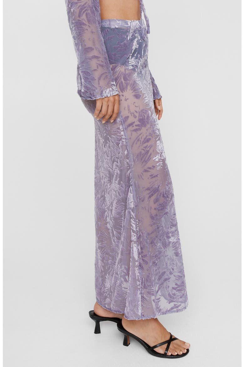 Devoré Velvet Jacquard Maxi Skirt, Alternate, color, LILAC