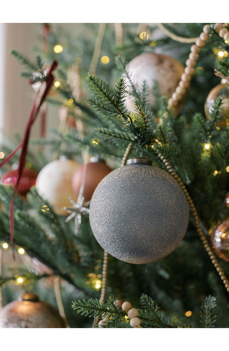 CG Hunter 5 inch Textured Slate Blue Glass Ornament, Alternate, color, Slate Blue With Gold Accents